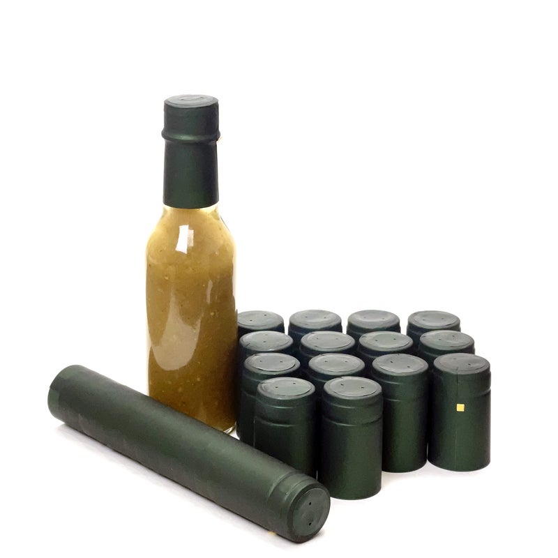 nicebottles Shrink Capsules, Moss Green, 28x50mm, Pack of 30 - Compatible 5oz & 10oz Woozy & Hot Sauce Bottles - BOTTLE NOT INCLUDED - Image 1